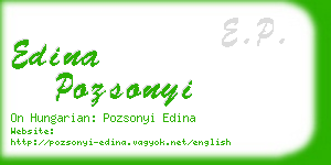 edina pozsonyi business card